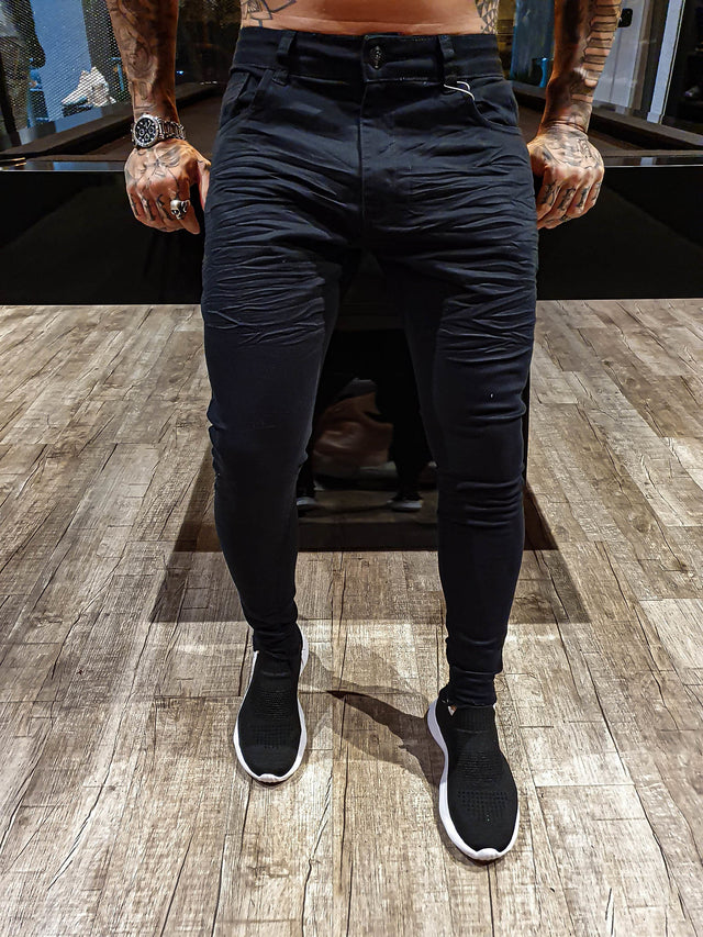 Calça Preta Skinny Lisa Amassada