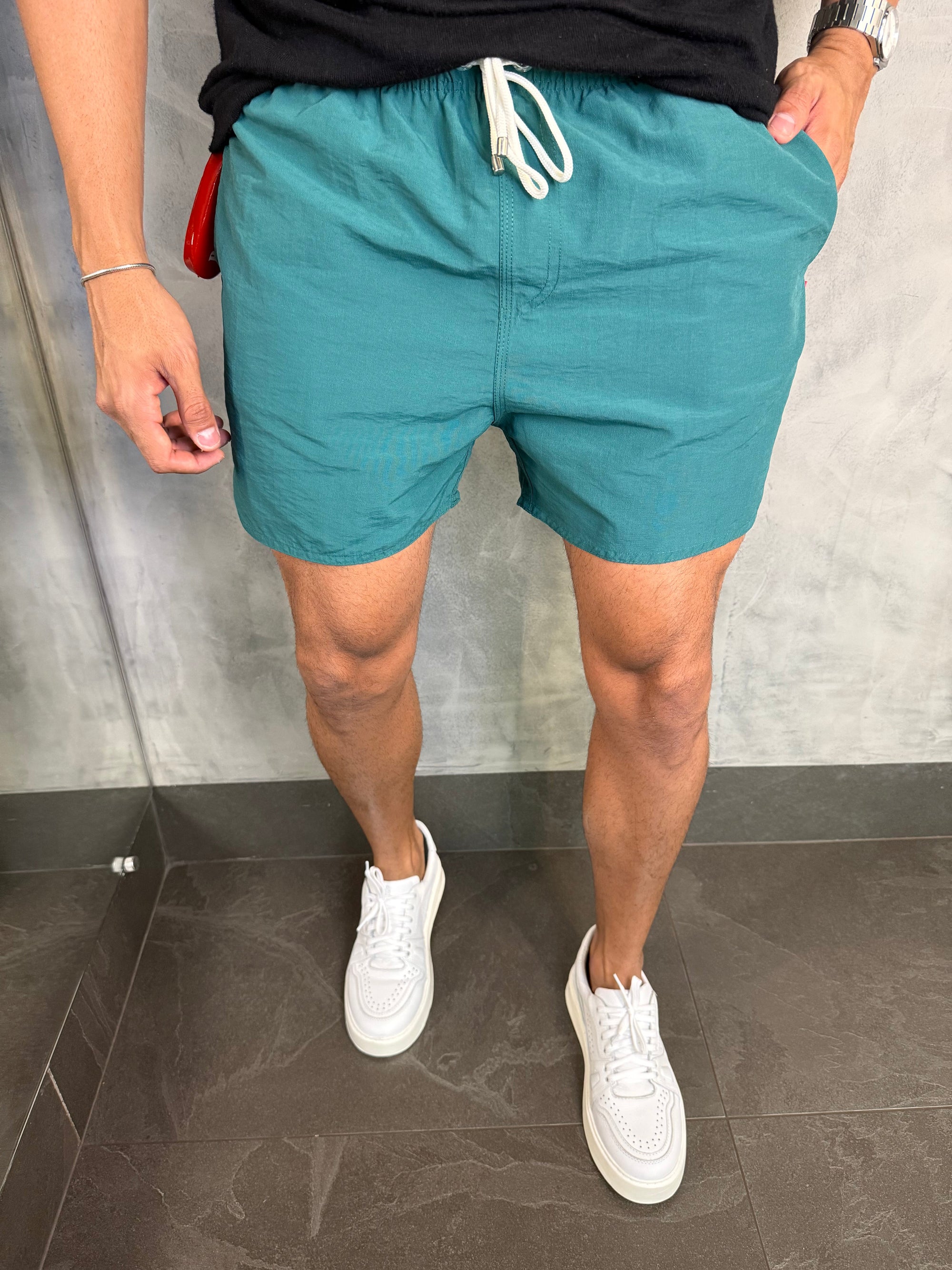 Short Praia Liso Premium Rsv Verde Esmeralda