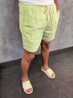 Short Linho Tradicional Kingejoe Verde Pistache