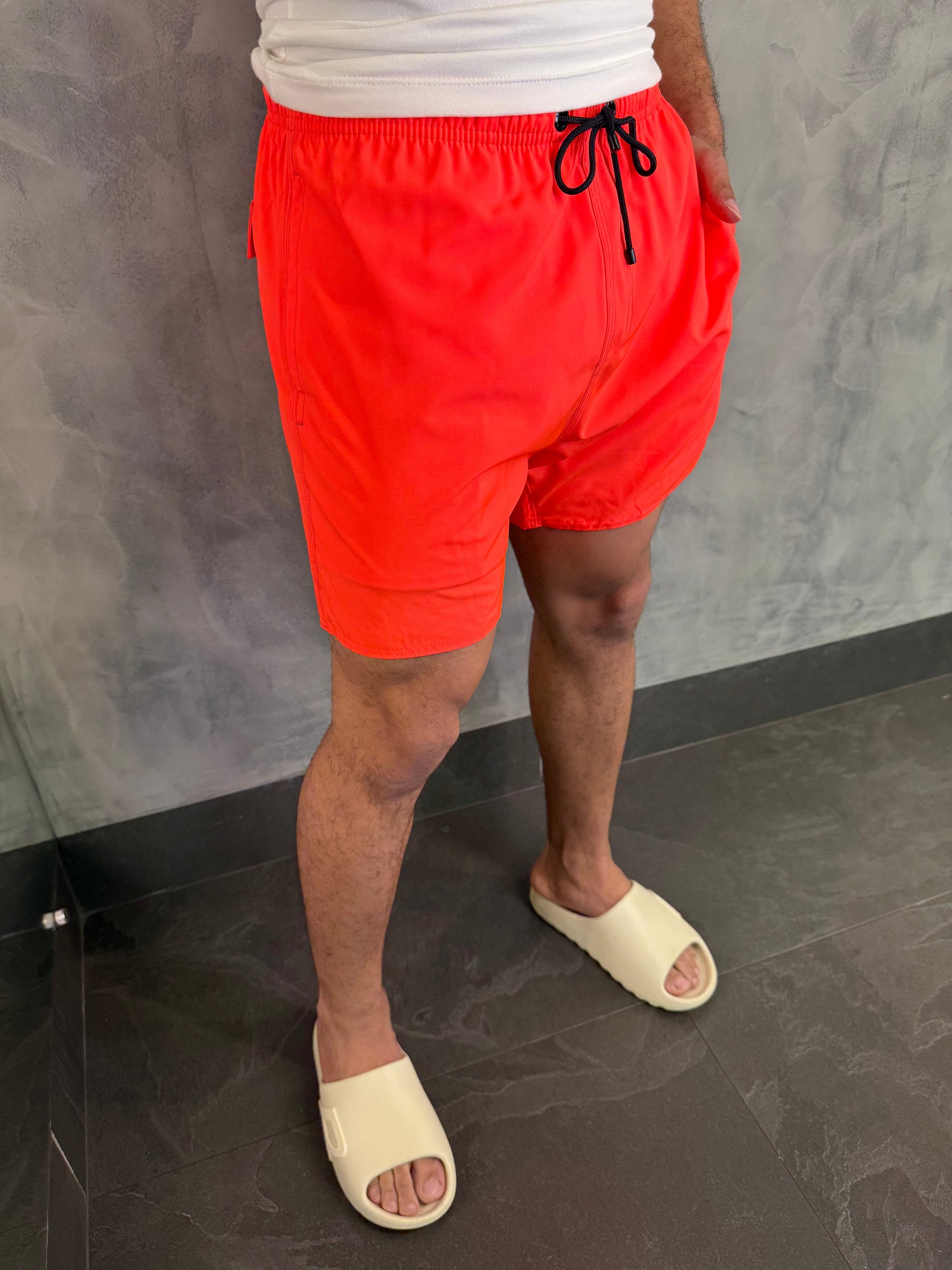 Short Praia Liso Básico Rsv Rosa Flúor