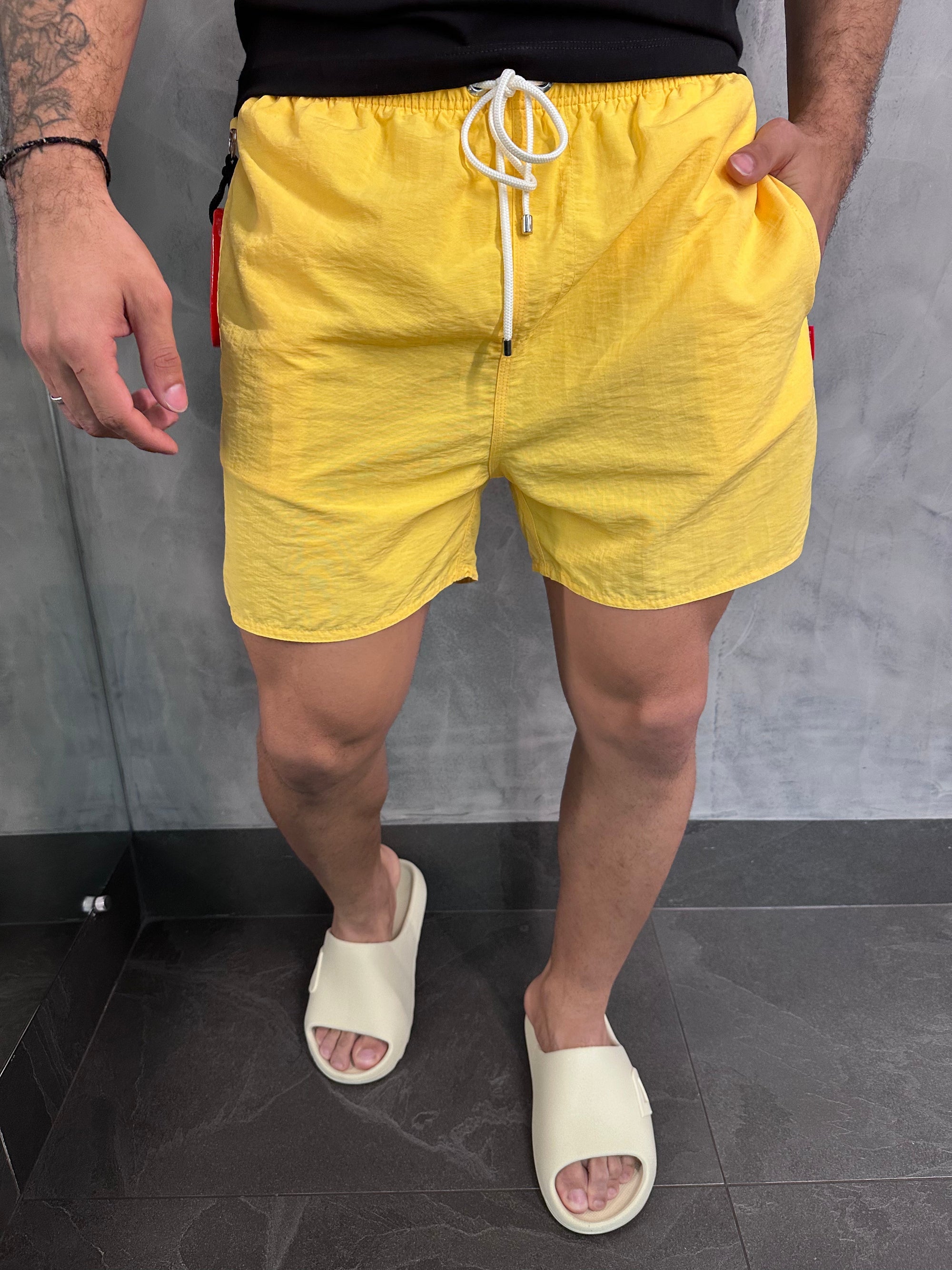 Short Praia Liso Premium Rsv Amarelo Sol