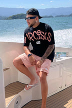 Conjunto Camiseta E Shorts Grafite Salmão