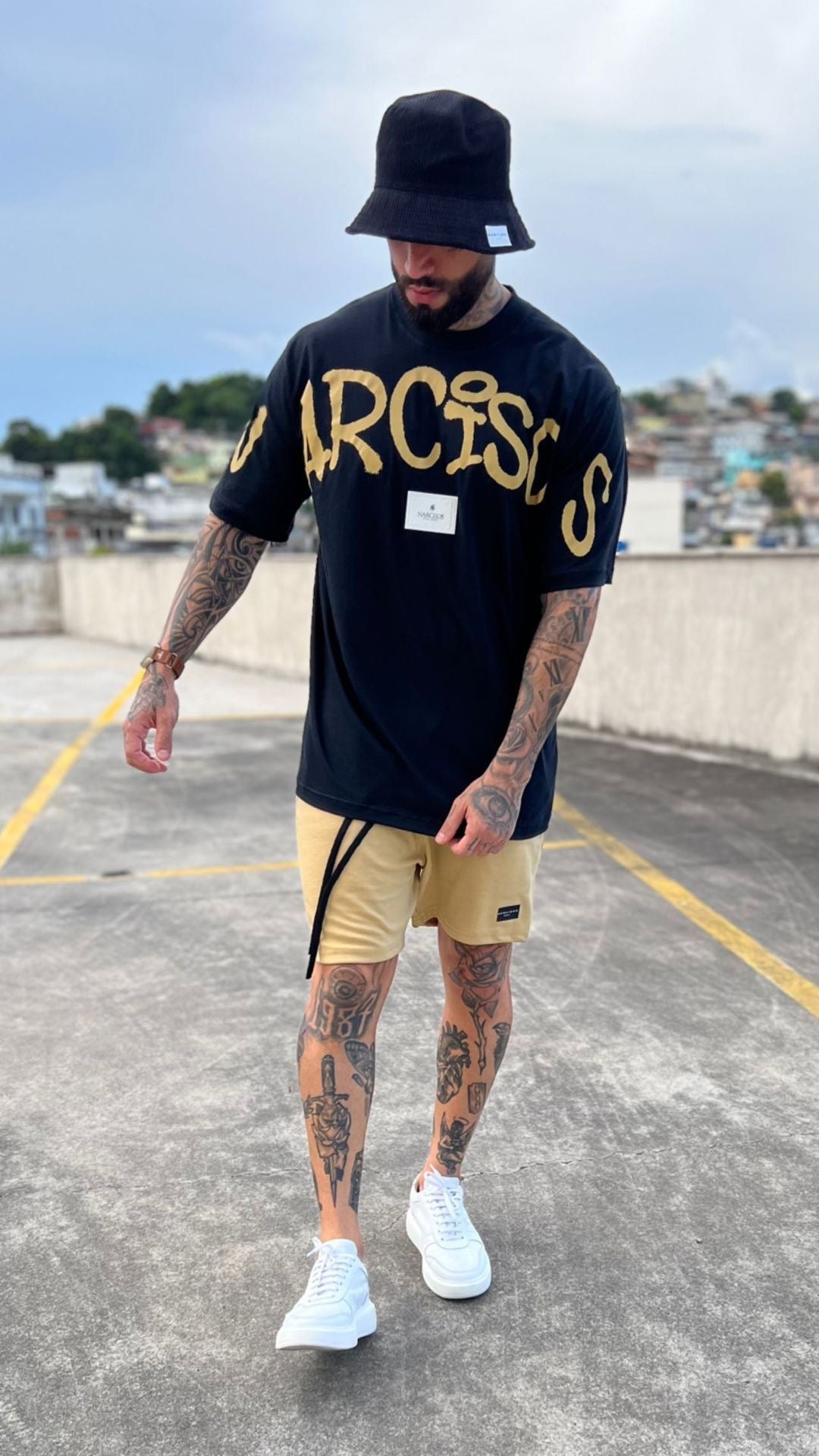 Conjunto Moletinho Over Preto E Areia