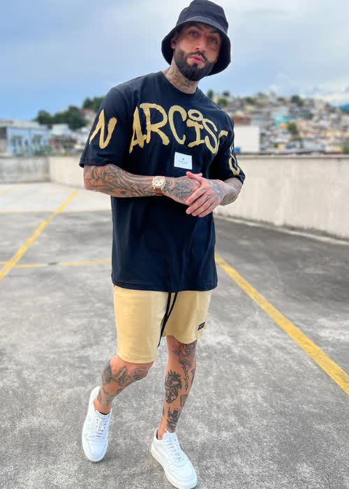 Conjunto Moletinho Over Preto E Areia