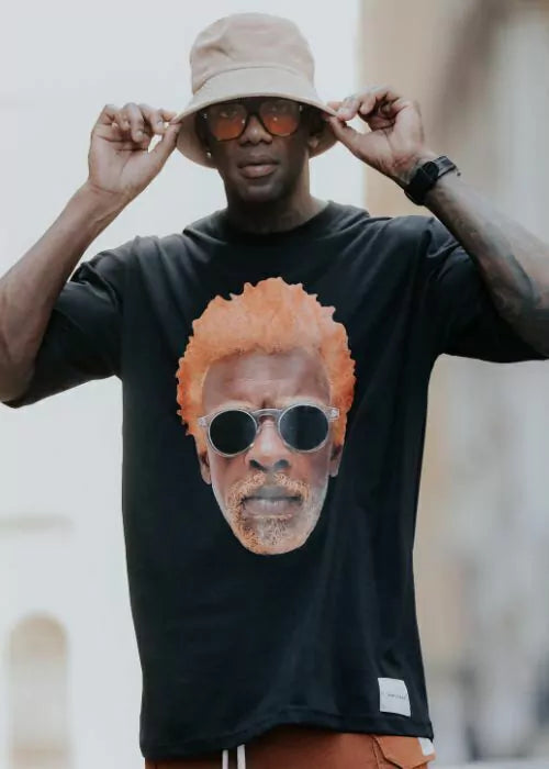 Conjunto Camiseta Oversized Seu Jorge Preta E Shorts Preto