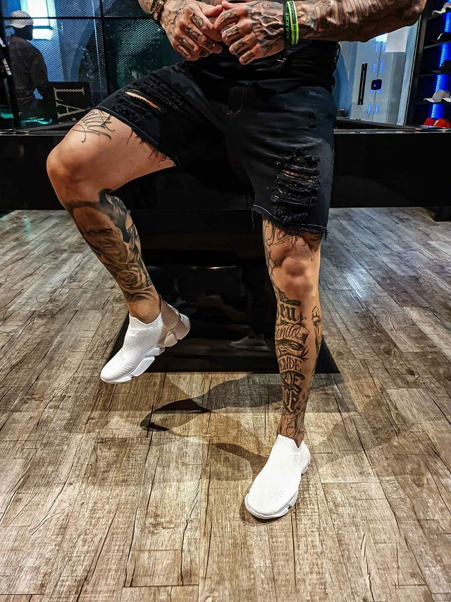 Bermuda Jeans Black Amassada Destroyed