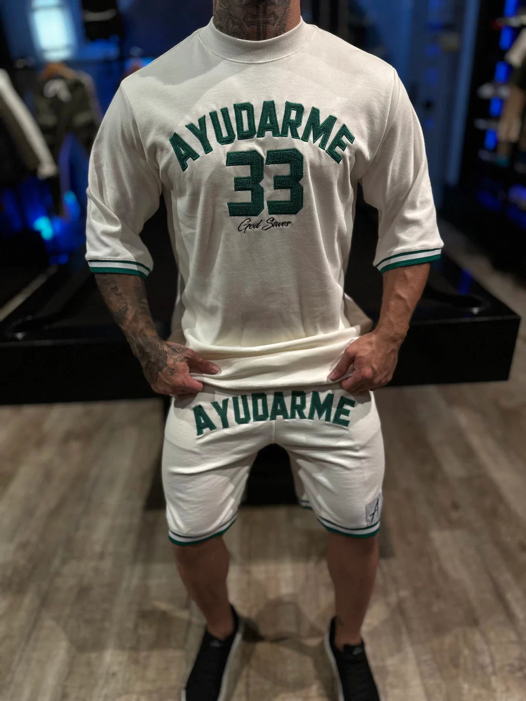 Conjunto Over Ayu 33 White/Green