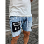 Bermuda Jeans Aplique Quadrado