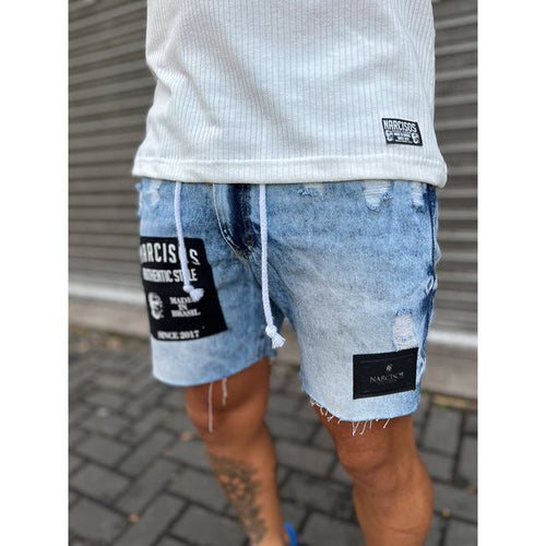 Bermuda Jeans Aplique Quadrado