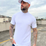 Camiseta Canelada Gola Alta Branca