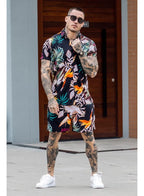 Kit Camisa Manga Curta e Shorts Black Summer