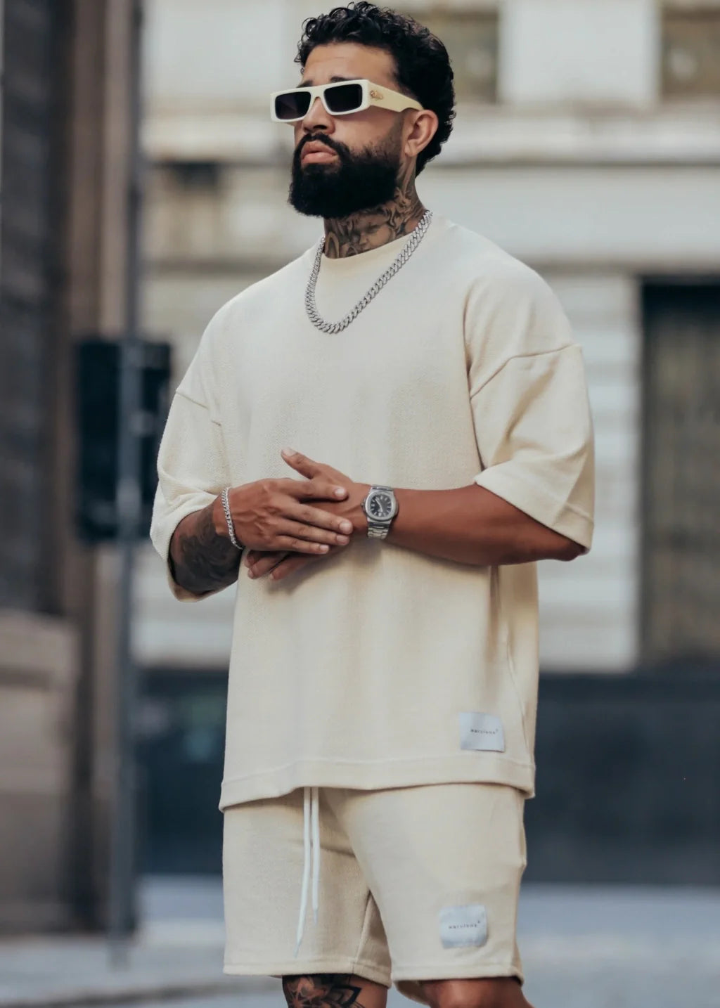 Conjunto Oversized Texturizada Bege