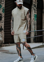 Conjunto Regata Machão Basic E Shorts Bege